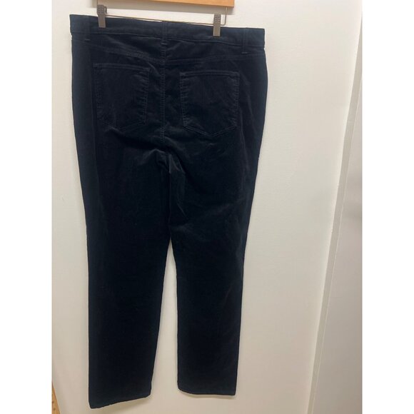 NWT Talbots Womens 16 Long Black Corduroy Straight Leg Pants - Picture 4 of 7